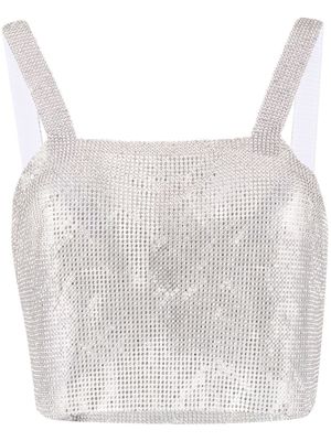 Santa Brands haut crop à ornements strassés - SILVER
