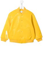 Fendi Kids veste bomber à effet brillant - Jaune