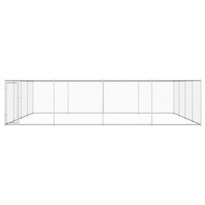 The Living Store Grote Hondenkennel - Gegalvaniseerd Staal - 760x760x185cm - Met Slot