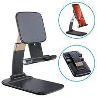 Opvouwbare Gravity Desktop Houder voor Smartphone/Tablet - Zwart - thumbnail