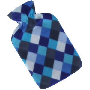 Water kruik met fleece hoes blauwe ruiten print 1,7 liter