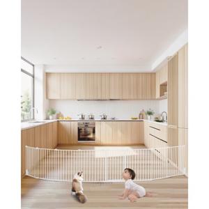 VEVOR Baby Gate Hondenhekje Scheiding 711mm Hoogte 4877mm Breedte Wit Opvouwbaar