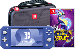 Nintendo Switch Lite Blauw + Pokémon Violet + Bigben Beschermtas