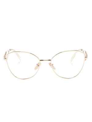Prada Eyewear lunettes de vue à monture papillon - Or