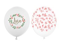 Bruiloft Ballonnen Love/Bloemen (50st)