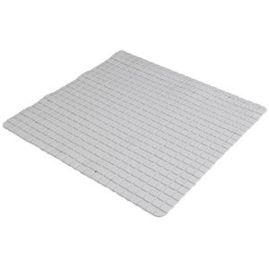 Badkamer/douche anti slip mat - rubber - voor op de vloer - steengrijs - 55 x 55 cm