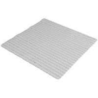 Badkamer/douche anti slip mat - rubber - voor op de vloer - steengrijs - 55 x 55 cm - thumbnail