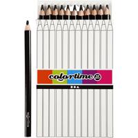 Colortime Driehoekige jumbo kleurpotloden - zwart, 12st.