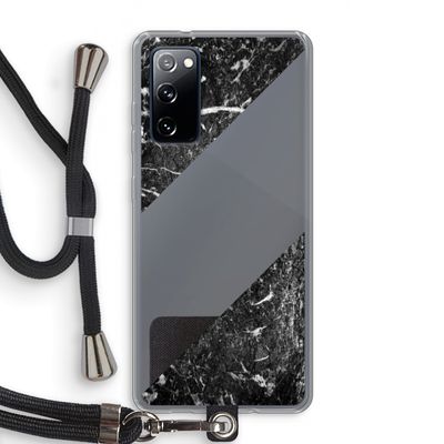 Zwart marmer: Samsung Galaxy S20 FE / S20 FE 5G Transparant Hoesje met koord