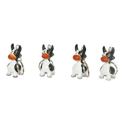 Houten Sleutelhangers Koeien (Set van 4) Houten Sleutelhangers Koeien (Set van 4)