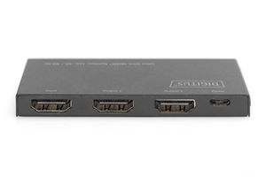 Digitus DS-45322 2 poorten HDMI-splitter LED-weergave, Met metalen behuizing, Ultra HD-geschikt 4096 x 2160 Pixel Zwart