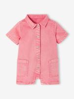 Twill romper voor baby's snoepjesroze