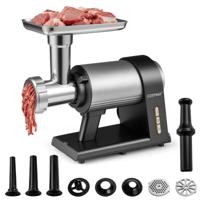 Elektrische Vleesmolen Mes Stamper & Opbergvak Zware Aluminium Vleesmachine voor Thuisgebruik