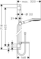 Hansgrohe Raindance Select 120 Unica S Puro Glijstangset 65 Cm. Chroom - thumbnail