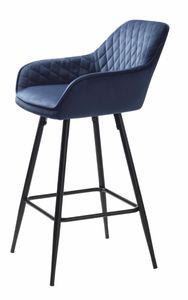 Miller barstoel Uniek - blauw velours