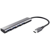 Trust Halyx-4-port USB-C (USB 3.2 Gen 2) multiport hub 1 + 4 poorten Donkergrijs Trust Halyx-4-port USB-C (USB 3.2 Gen 2) multiport hub 1 + 4 poorten Donkergrijs