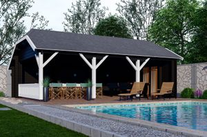 Interflex Wolfskapschuur WKS2 745x535 cm 50 mm vuren gecoat- Wolfskap- Hout- Interflex
