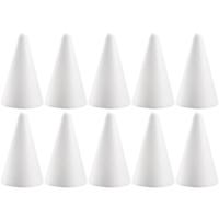Piepschuim kegels - 10x - wit - H12 cm - styropor vormen - Hobby/diy - knutselmateriaal