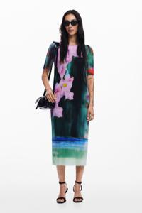 Bloemen midi-jurk - MATERIAL FINISHES - S