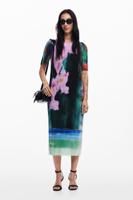 Bloemen midi-jurk - MATERIAL FINISHES - M