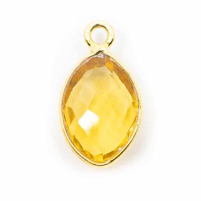 Geboortesteen Hanger November Citrien 925 Zilver & Verguld (12 mm)