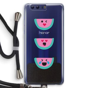 Smiley watermeloen: Honor 9 Transparant Hoesje met koord
