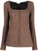 Veronique Leroy veste cintrée à encolure carrée - Marron
