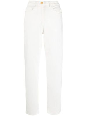 Elisabetta Franchi pantalon droit à taille haute - Blanc
