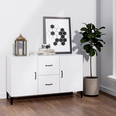 Dressoir 100x36x60 cm bewerkt hout hoogglans wit