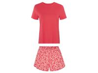 esmara Korte dames pyjama (Rood/donkerroze, L (44/46))