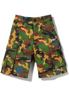 Off-White Kids short à imprimé camouflage - Vert