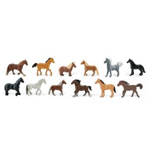 Plastic speelgoed figuren paarden 12 stuks