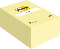 Memoblok post-it 662 102x152mm ruit geel | 6 stuks