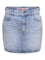 Only Onlonur Pearl Deco Skirt Dnm Red Dot Skort Light Medium Blue Denim