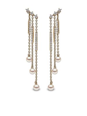 Yoko London boucles d'oreilles Sleek en or 18ct ornées de perles d'Akoya et diamants