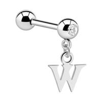 Jeweled Barbell with Charm Chirurgisch staal 316L / Belegde messing Barbells - thumbnail