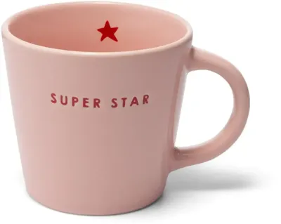 Vondels cappuccinokop keramiek super star 9x9.5cm pink