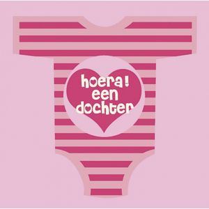 Babyshower servetten roze met romper