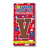 Tony's Chocolonely - Chocoladeletter reep Melk "V" - 180g - thumbnail