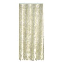 Beige polyester stroken vliegen/insecten gordijn 93 x 210 cm - thumbnail