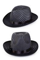 Al Capone hoed vilt zwart met streepjes