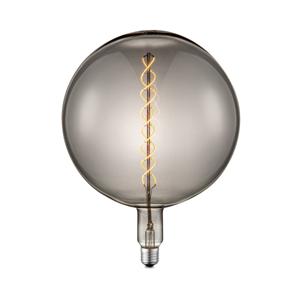 Edison Vintage LED filament lichtbron Spiraal - Rook - G260 Global - Retro LED lamp - 26/26/33cm - geschikt voor E27 fitting - Dimbaar - 6W 100lm 1800K - warm wit licht