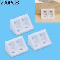 200 stuks plastic verdikte afneembare hoek connector meubilair rechte hoek Board beugel zonder dekking grootte: M (transparant)