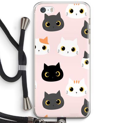 Katten: iPhone 5 / 5S / SE Transparant Hoesje met koord