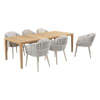 Taste by 4SO Liam tuintafel met 6 Eva dining tuinstoel