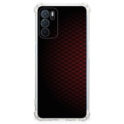 OPPO A16 | A16s | A54s Doorzichtige Silicone Hoesje Geruit Rood