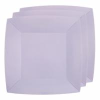 10x stuks feest bordjes lila paars - karton - 23 cm - vierkant