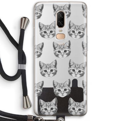 Kitten: OnePlus 6 Transparant Hoesje met koord