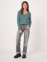 Basic V-hals trui van cashmere wolmix