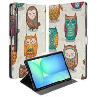 Book Case Hoesje met Standaard Vrolijke Uilen Samsung Galaxy Tab S10 FE Plus
